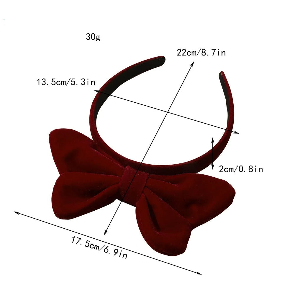 Velvet Big Bow Hair Bands for Girls Snow White Headbands for Kids Cute Bezel Female Hoops Head Wear Hair Accessories for Women