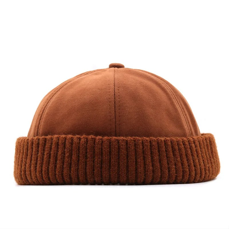 Knitted Beanies Women Men Warm Thick Winter Hat Fashion Docker Sailor Biker Cap Vintage Brimless Hat