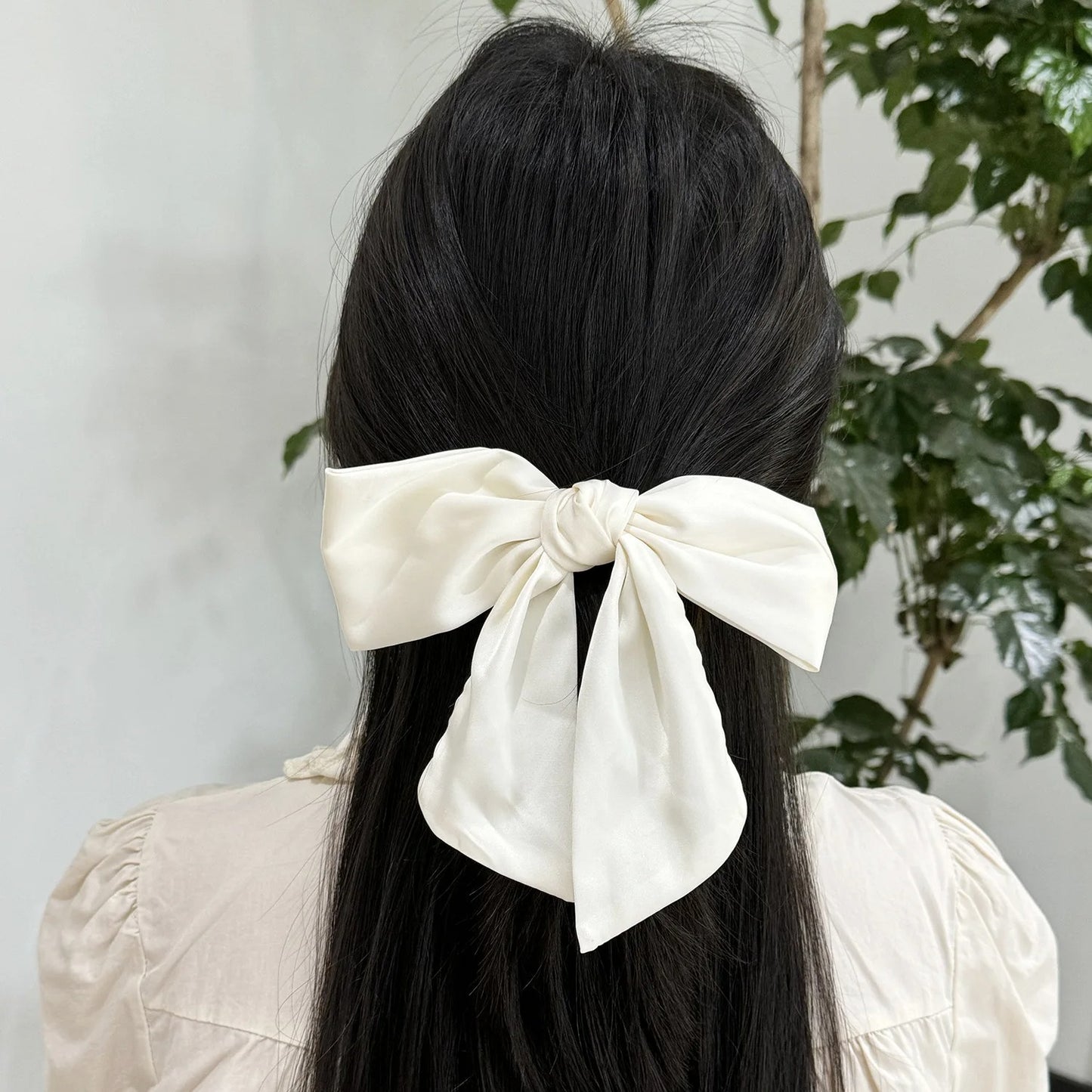 Summer Stripe Big Size 15cm Bow Hair Clip Tie Ribbon Clip Head Ornaments for Women Classic Hair Clips Female Hair Accessories