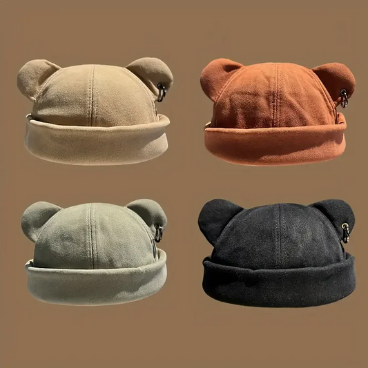Autumn and Winter Polyester Warm Cartoon Docker Cap Brimless Hat Beanie Landlord Sailor Cap Girl and Women