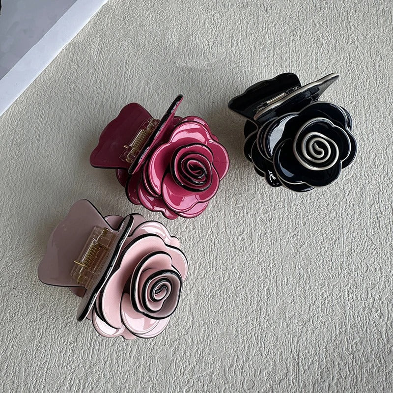 Acetate Rose Flower Clip for Women Hairclip Three-dimensional Feeling High Quality Shark Clip Hair Ornament Hair Accesories