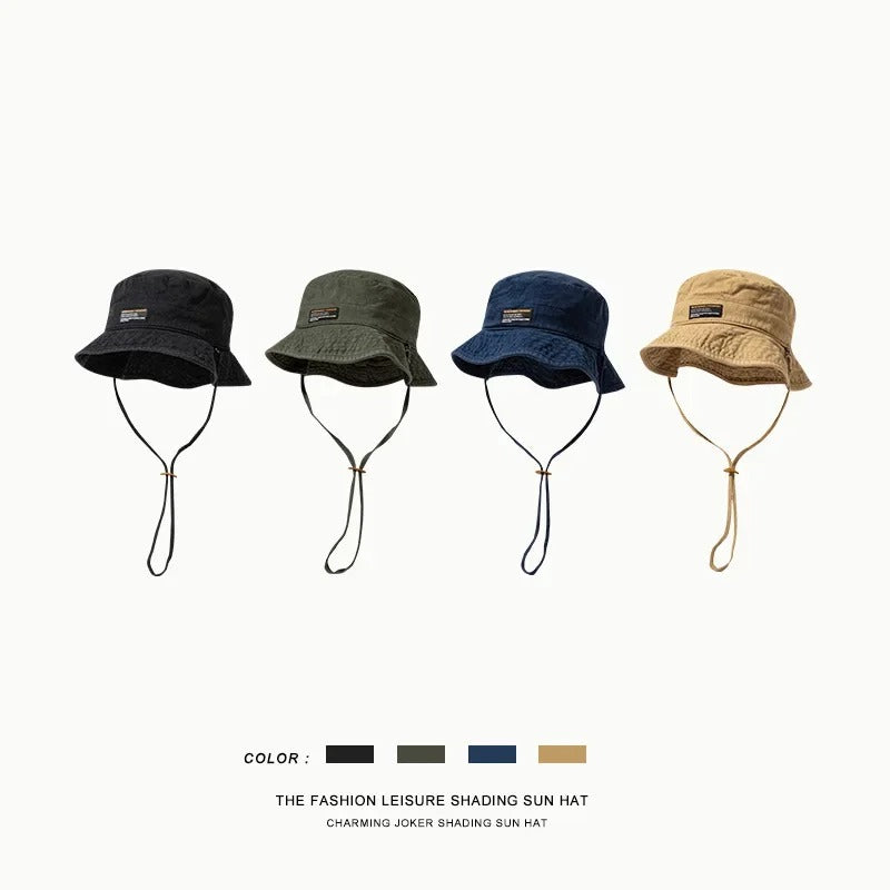 Cotton Breathable Bucket Hat Men Summer  Hiking Mountaineering Fisherman Hat Women  Foldable  Safari Style Fishing Hat