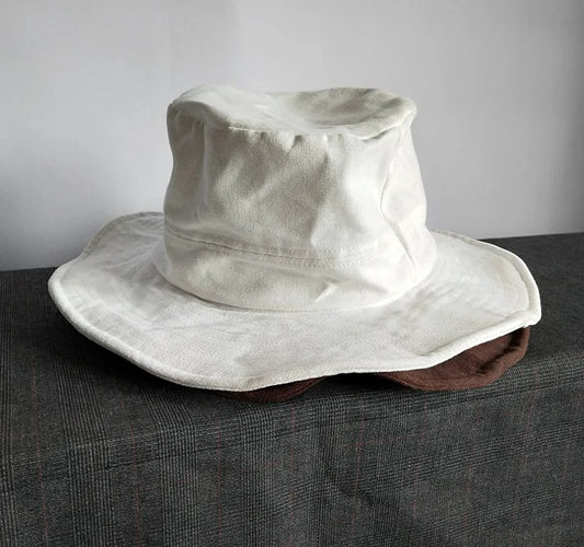 Big Head White Wide Brim Bucket Hat for Women Men Spring Summer Japanese Outdoor Travel  Sun Hat Soft Fold Fisherman Hat