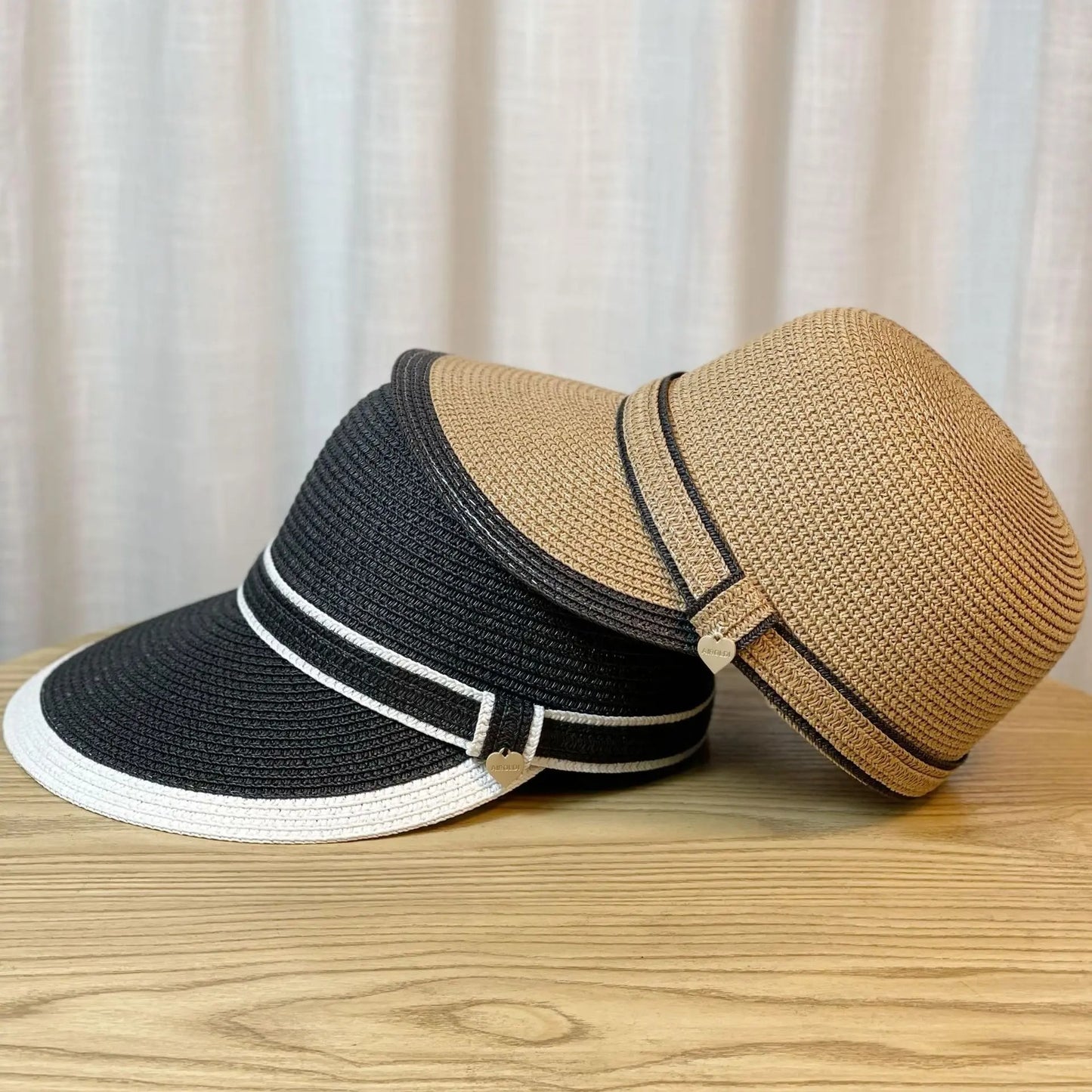 Summer Sun Straw Baseball Cap Women's Sunscreen Visor Hat Widened Brim Anti-UV Ourdoor Causal Basin Riding cap straw hat female