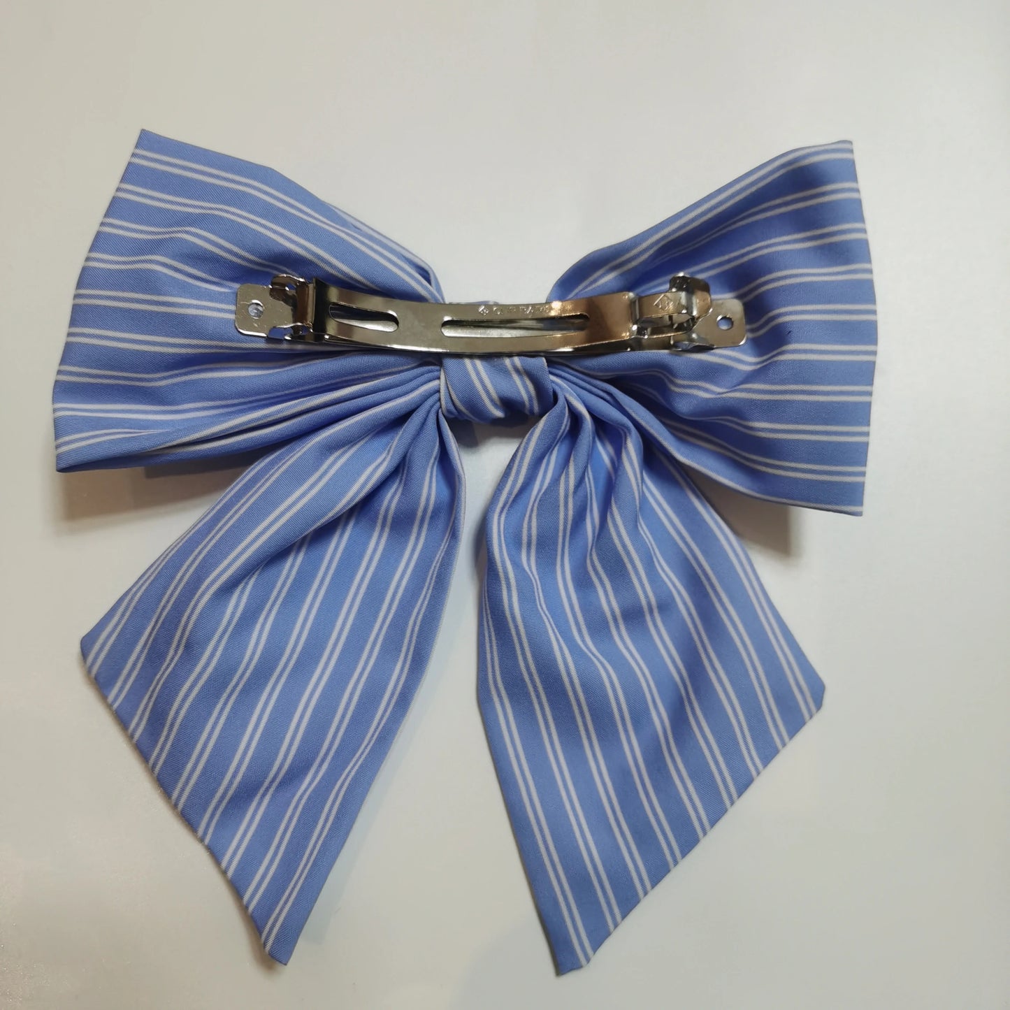Summer Stripe Big Size 15cm Bow Hair Clip Tie Ribbon Clip Head Ornaments for Women Classic Hair Clips Female Hair Accessories