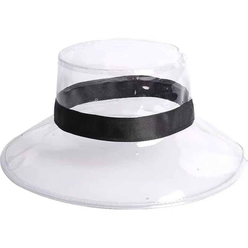 Transparent Women's Buckets PVC Hats Caps Girls Gorras Ladies Beach Sun Visor Waterproof Rain Hat Plastic Wide Brim Caps