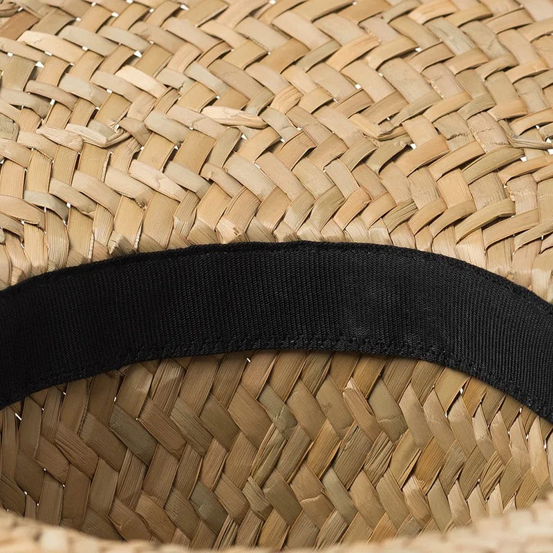 Retro High Top Big  Straw Hat Men Women Stage Catwalk Concave Modeling Sunscreen Shading Beach Straw Hat