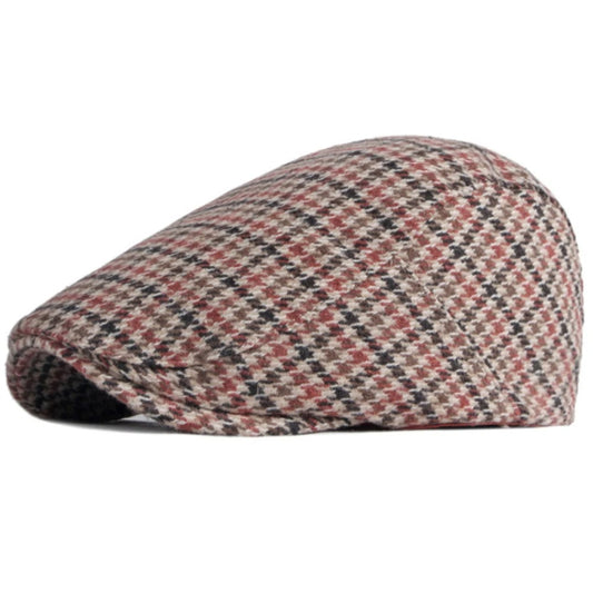 Berets Autumn Winter Hats for Men Women Artist Painter Plaid Wool Beret Hat Male Female Ivy Flat Cap Adjustable Beret Cap