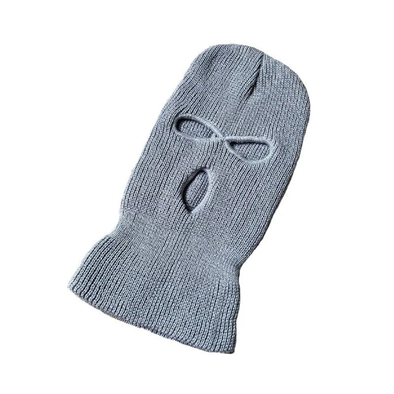 Motorcycle Windproof Full Face Knit Hats Custom SkiMask Men Warm Wool Balaclava embroidery Winter hats Knitted 3 Holes Ski Mask