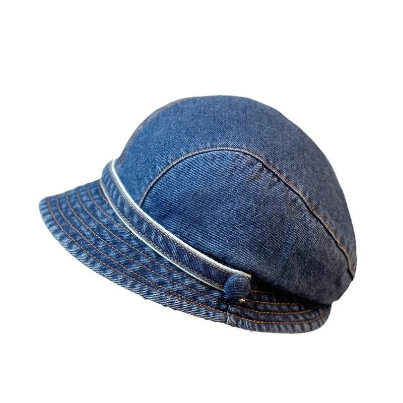 Cotton Jeans Berets Hat for Women Summer Panama Denim Fabric Sunbonnet Outdoor Casual Bucket Hat Beach Hat Sun Hat Female