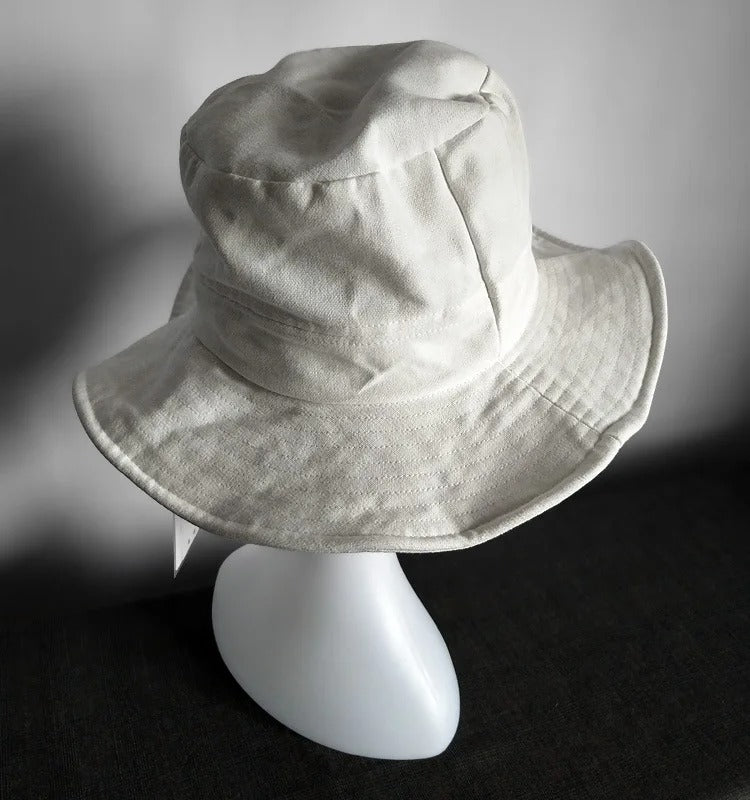 Big Head White Wide Brim Bucket Hat for Women Men Spring Summer Japanese Outdoor Travel Sun Hat Soft Fold Fisherman Hat