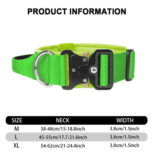 Adjustable Fit Dog Collar for Medium to Large Dogs, German Shepherd Accessories, High-Strength Metal Buckle, Tactical Training Collar, Durable Material Pet Accessory