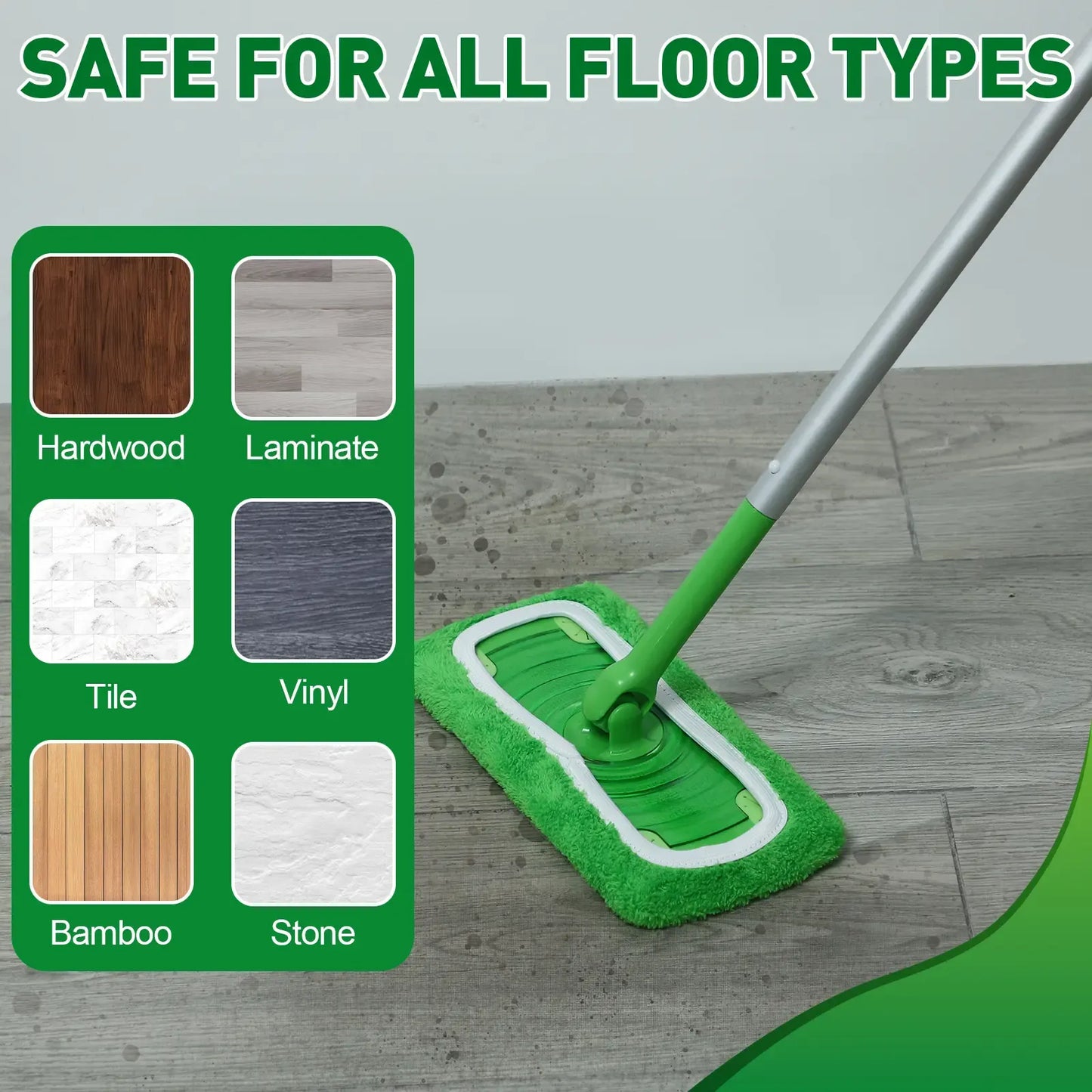 8Pcs Microfiber Mop Pads Compatible with Mop Wet and Dry Flat mop Cover Replacement Reusable Sweeping pad Refills Handle Not Include