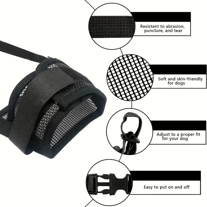Dog Muzzle Anti-Bite Anti-Call Anti-Eating Breathable Pet Bark Stopper Dog Mask Anti-Pick Food Special for Medium and Large Dogs Comfortable and Non-Damaging to Mouth Training dog accessories