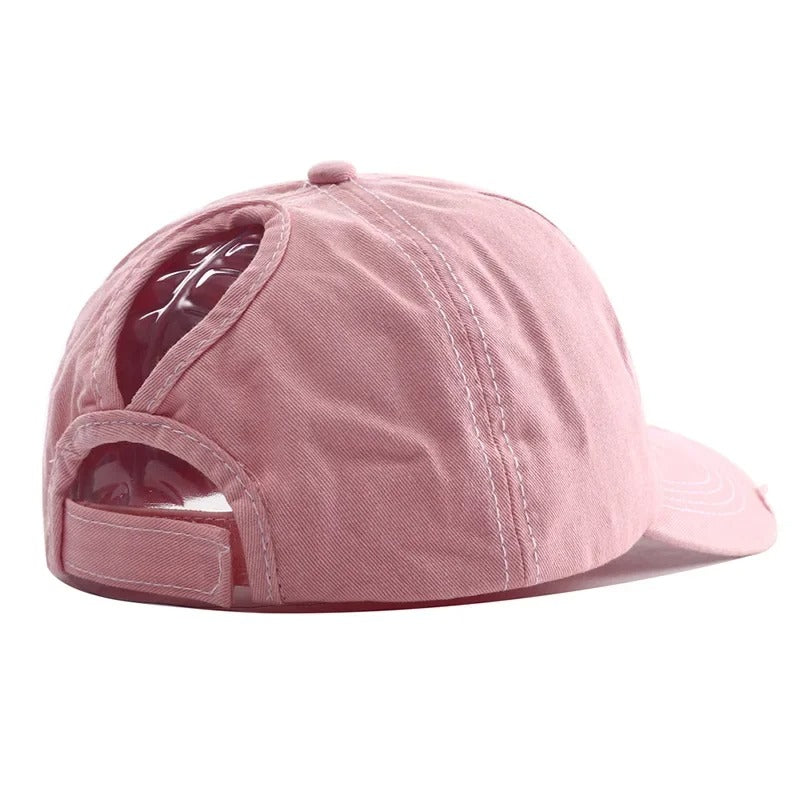 New Star Hollow Out Tail Baseball Cap for Ponytail Snapback Hat Women Hip Hop Adjustable Distressed Hats Casquettes Femmes