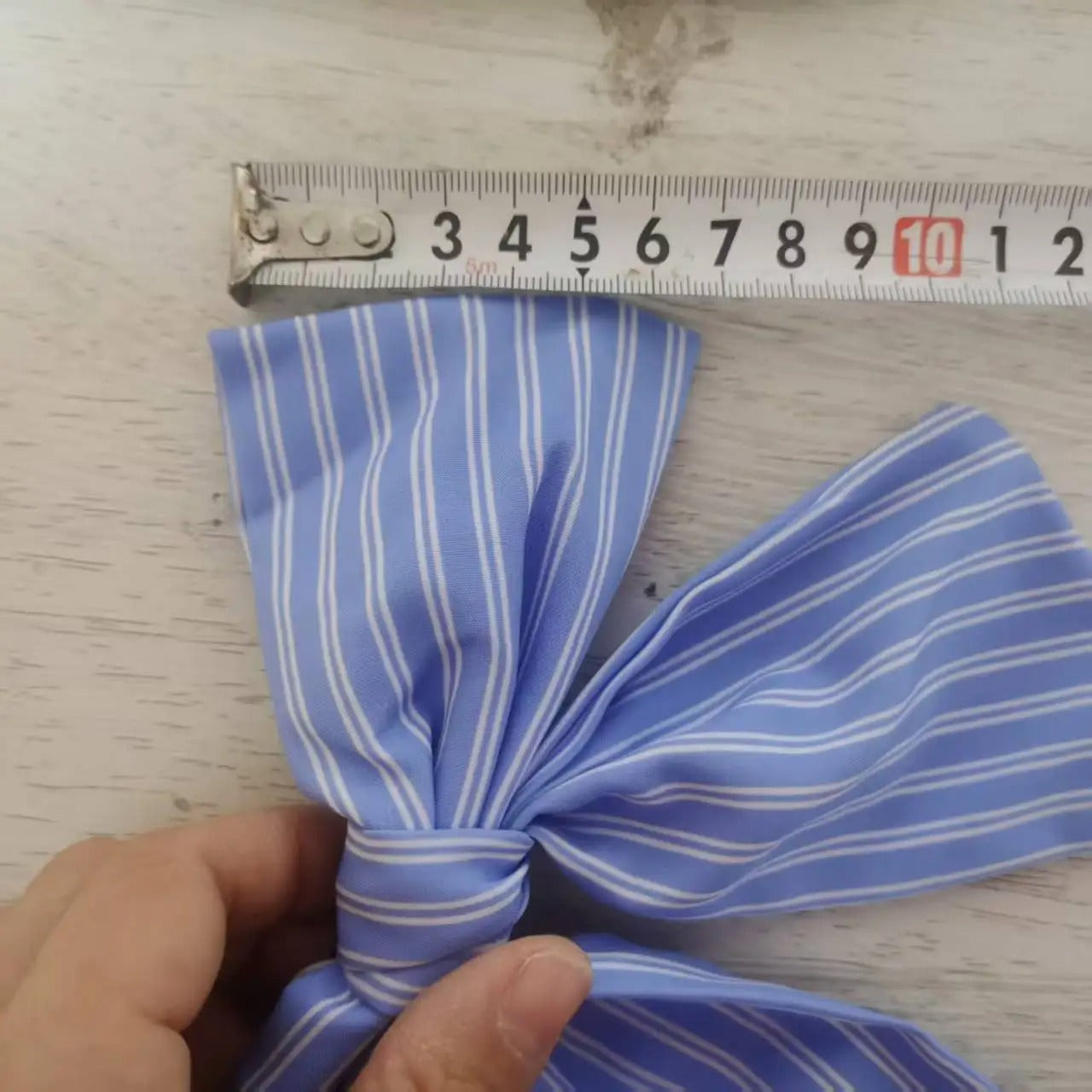 Summer Stripe Big Size 15cm Bow Hair Clip Tie Ribbon Clip Head Ornaments for Women Classic Hair Clips Female Hair Accessories