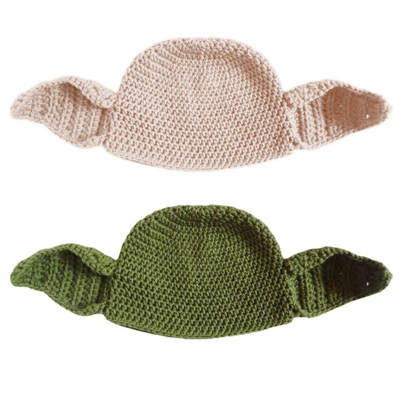 2 pieces Big Ear Knitted Hat Crochet Parent-Children Hat Pullover Cap for Party Props
