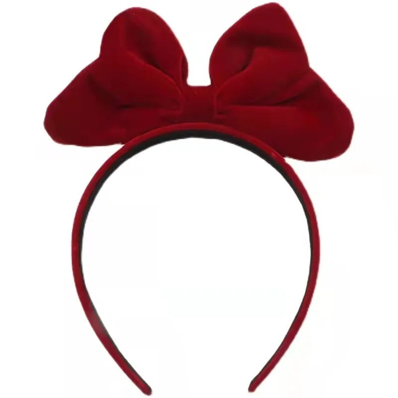 Velvet Big Bow Hair Bands for Girls Snow White Headbands for Kids Cute Bezel Female Hoops Head Wear Hair Accessories for Women