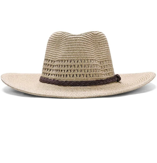 Men Big Head Straw Hat Dad Summer Large Size Sun Cap Male Wide Brim Fedora 58cm 60cm 62cm