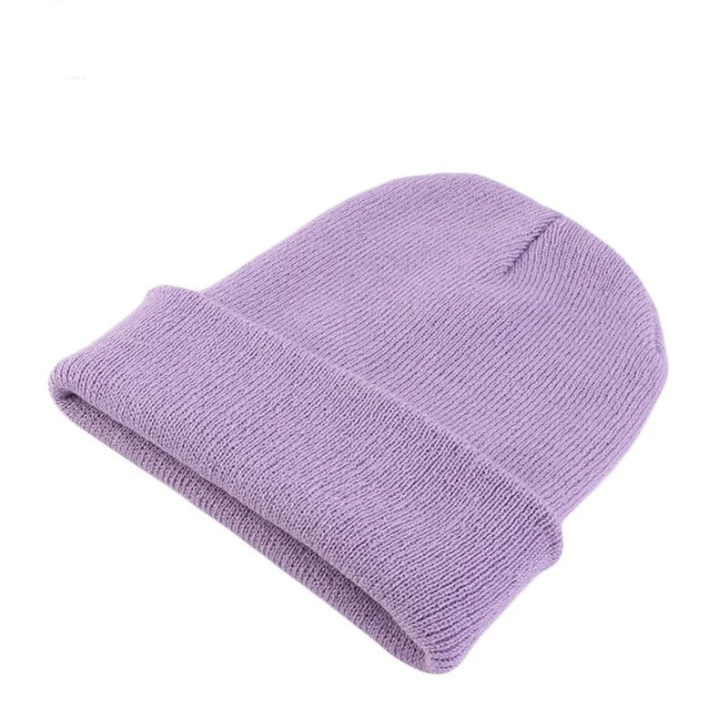 Solid Unisex Winter Autumn Skullies & Beanies Knitting Bonnets