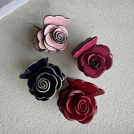 Acetate Rose Flower Clip for Women Hairclip Three-dimensional Feeling High Quality Shark Clip Hair Ornament Hair Accesories