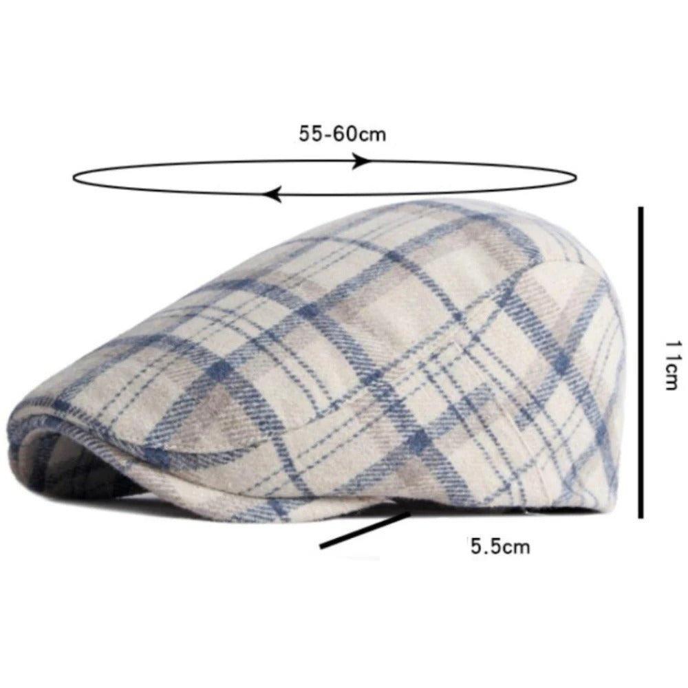 Berets Autumn Winter Caps for Men Women Plaid Artist Painter Wool Beret Hat Male Female Cap Adjustable Beret Cap