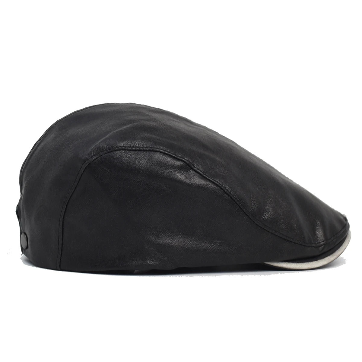 New Men Women Berets Faux Leather British Vintage Flat Cap Male Solid Black Red Navy Brown Newsboy Caps Adjustable Driver Hats