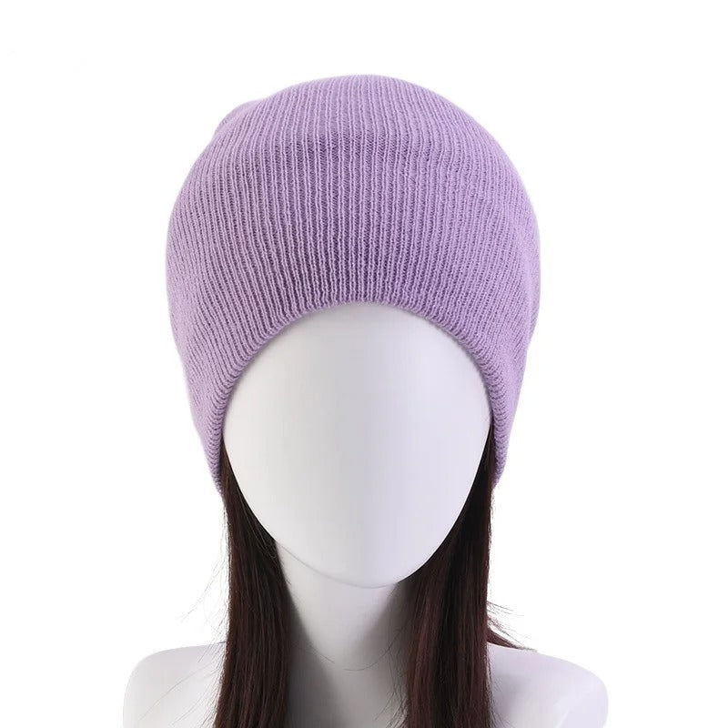Solid Unisex Winter Autumn Skullies & Beanies Knitting Bonnets