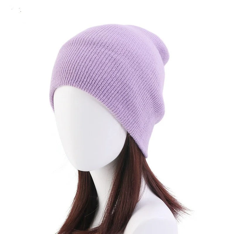 Solid Unisex Winter Autumn Skullies & Beanies Knitting Bonnets