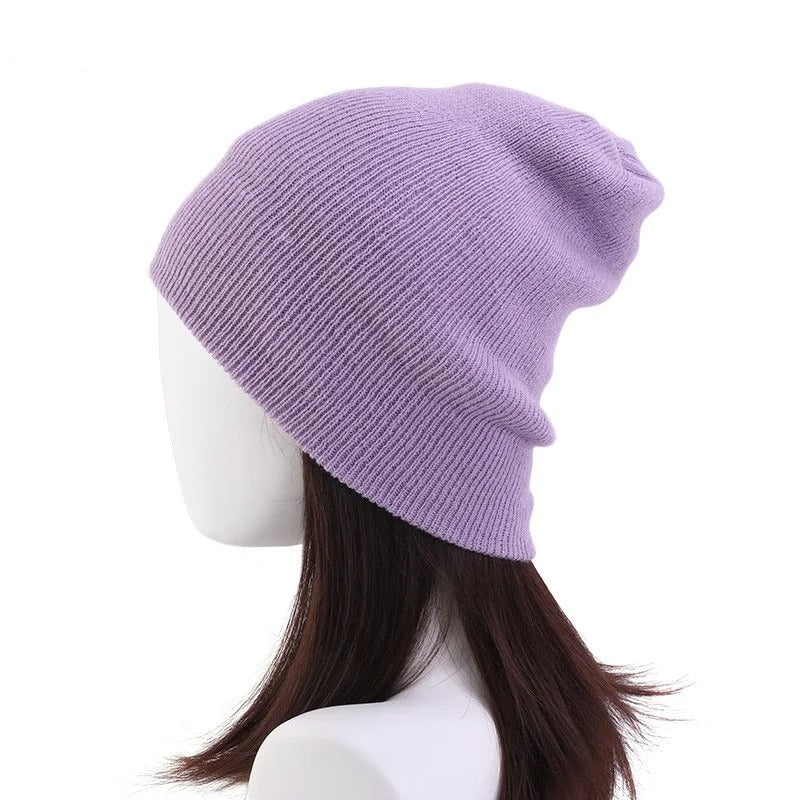 Solid Unisex Winter Autumn Skullies & Beanies Knitting Bonnets