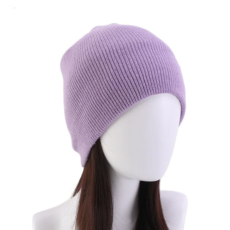 Solid Unisex Winter Autumn Skullies & Beanies Knitting Bonnets