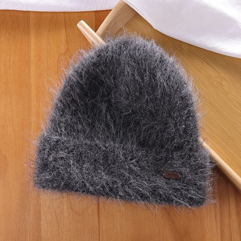 New High Quality Alpaca Wool Beanies for Women  Warm Soft  Cute Plush Winter Hat White Thickened  Protection Knit Hat