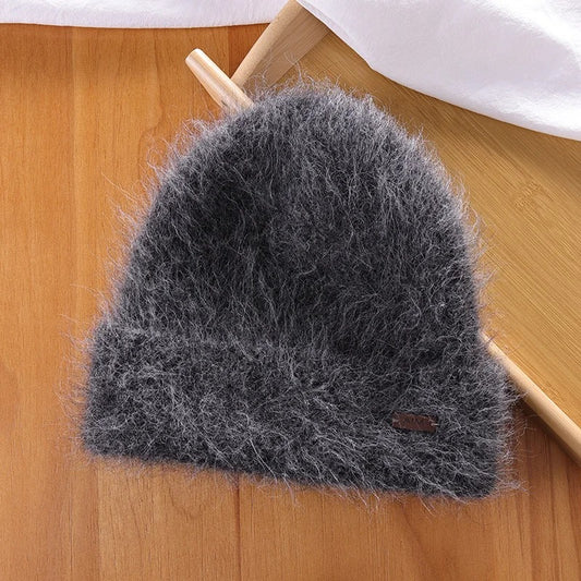 New High Quality Alpaca Wool Beanies for Women  Warm Soft  Cute Plush Winter Hat White Thickened  Protection Knit Hat