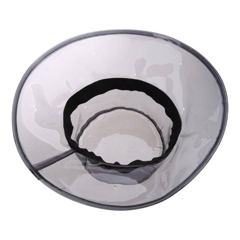 Women Men Summer PVC Transparent Bucket Hat Bright Jelly Solid Color Wide Brim Breathable Waterproof Fisherman Rain Hat