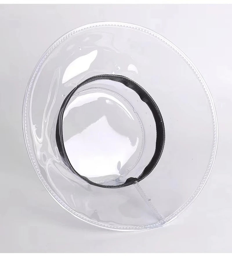 Transparent Women's Buckets PVC Hats Caps Girls Gorras Ladies Beach Sun Visor Waterproof Rain Hat Plastic Wide Brim Caps