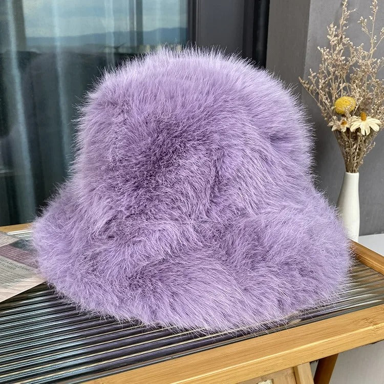 Rabbit Fur Knitted Scarf Hood Women Cashmere Beanies Winter Unisex Warm Skiing Hat Outdoor Ear Protection Bonnet
