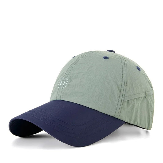 Summer Qiuck-dry Baseball Cap for Men 100% Polyester Color Match Outdoor Camping Hiking Fishing Caps for Male Sport Sun Hat