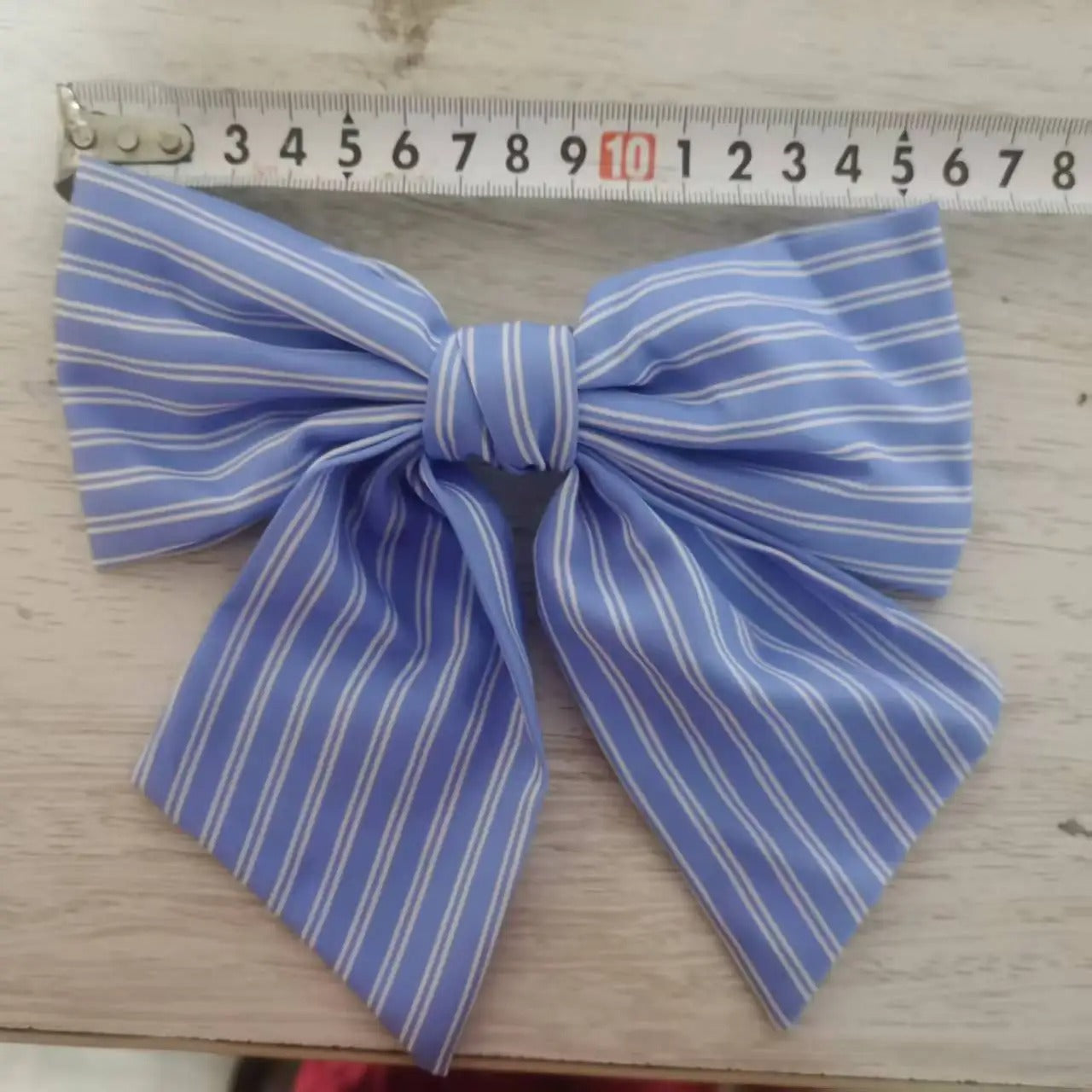 Summer Stripe Big Size 15cm Bow Hair Clip Tie Ribbon Clip Head Ornaments for Women Classic Hair Clips Female Hair Accessories
