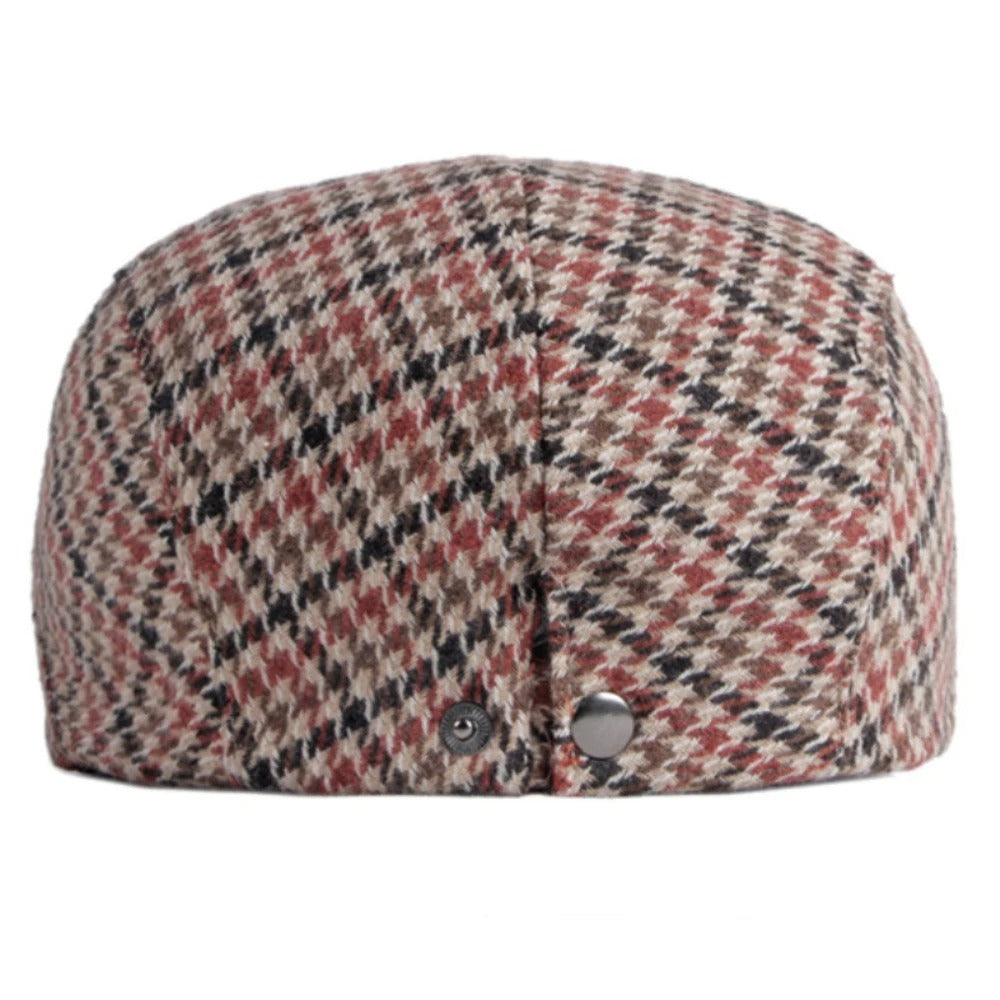 Berets Autumn Winter Hats for Men Women Artist Painter Plaid Wool Beret Hat Male Female Ivy Flat Cap Adjustable Beret Cap
