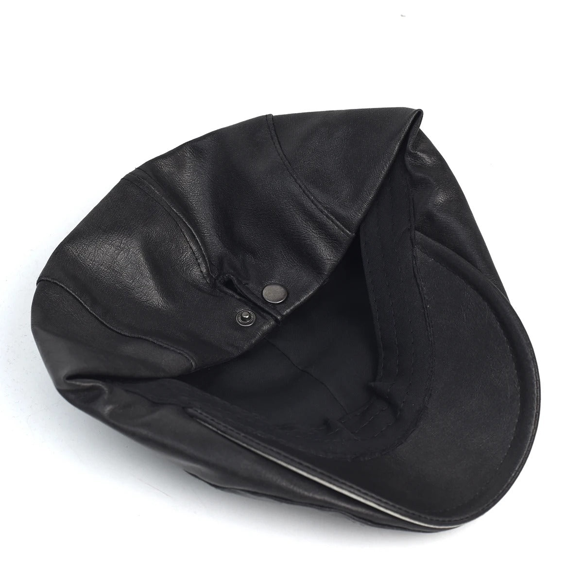 New Men Women Berets Faux Leather British Vintage Flat Cap Male Solid Black Red Navy Brown Newsboy Caps Adjustable Driver Hats