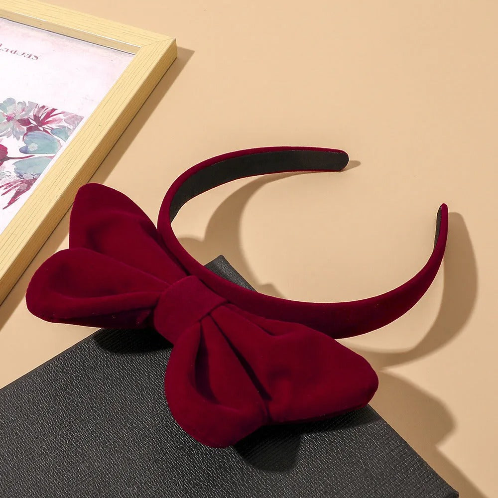 Velvet Big Bow Hair Bands for Girls Snow White Headbands for Kids Cute Bezel Female Hoops Head Wear Hair Accessories for Women