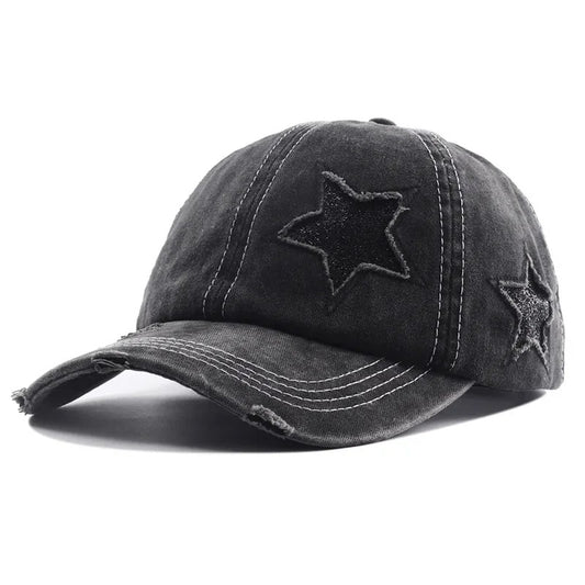 New Star Hollow Out Tail Baseball Cap for Ponytail Snapback Hat  Women Hip Hop Adjustable Distressed Hats Casquettes Femmes