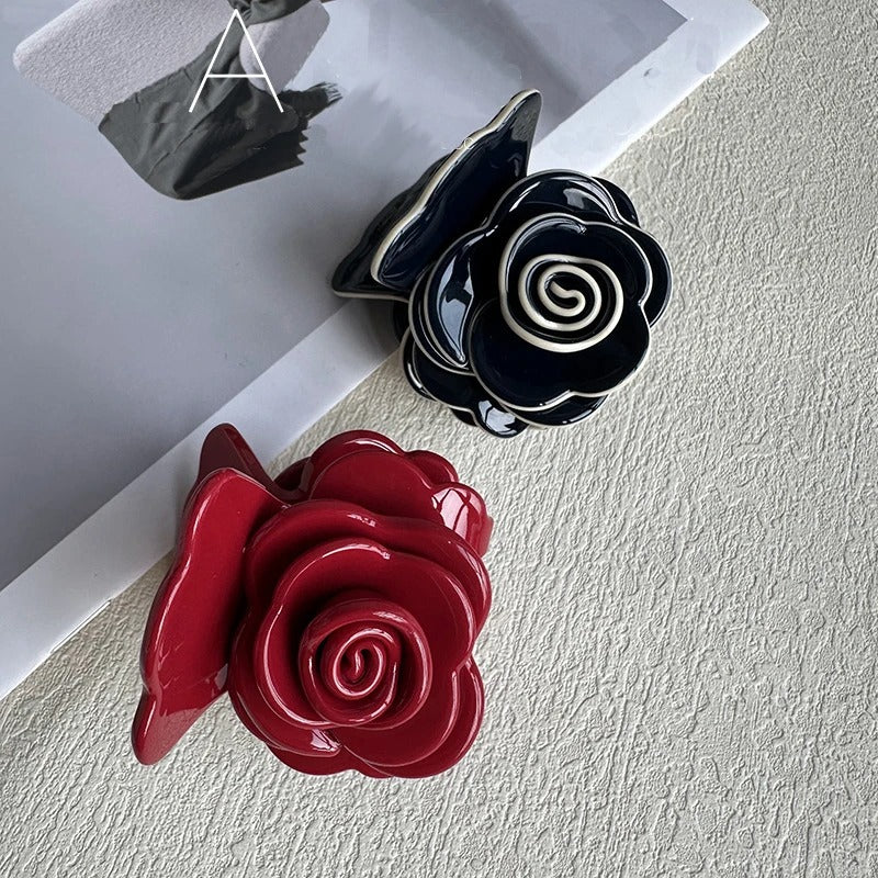 Acetate Rose Flower Clip for Women Hairclip Three-dimensional Feeling High Quality Shark Clip Hair Ornament Hair Accesories
