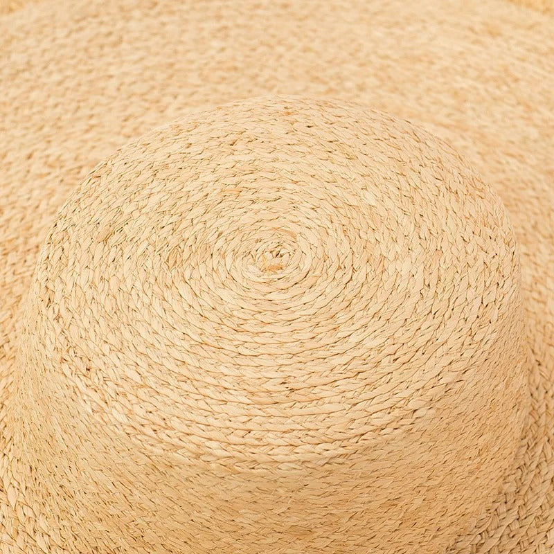 Bohemian Raw-edge Raffia Hat Summer Holidays Beach UPF Sun Hat Sophisticated Trendy UV-filtering Wide-brim Hat