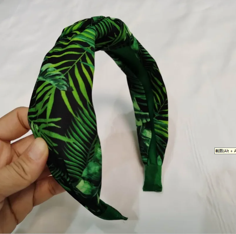 summer Hawaii Headband for Women outdoor green coconet beach Hair Band Head Band with bow Hair Hoops Kawaii Headband for Women