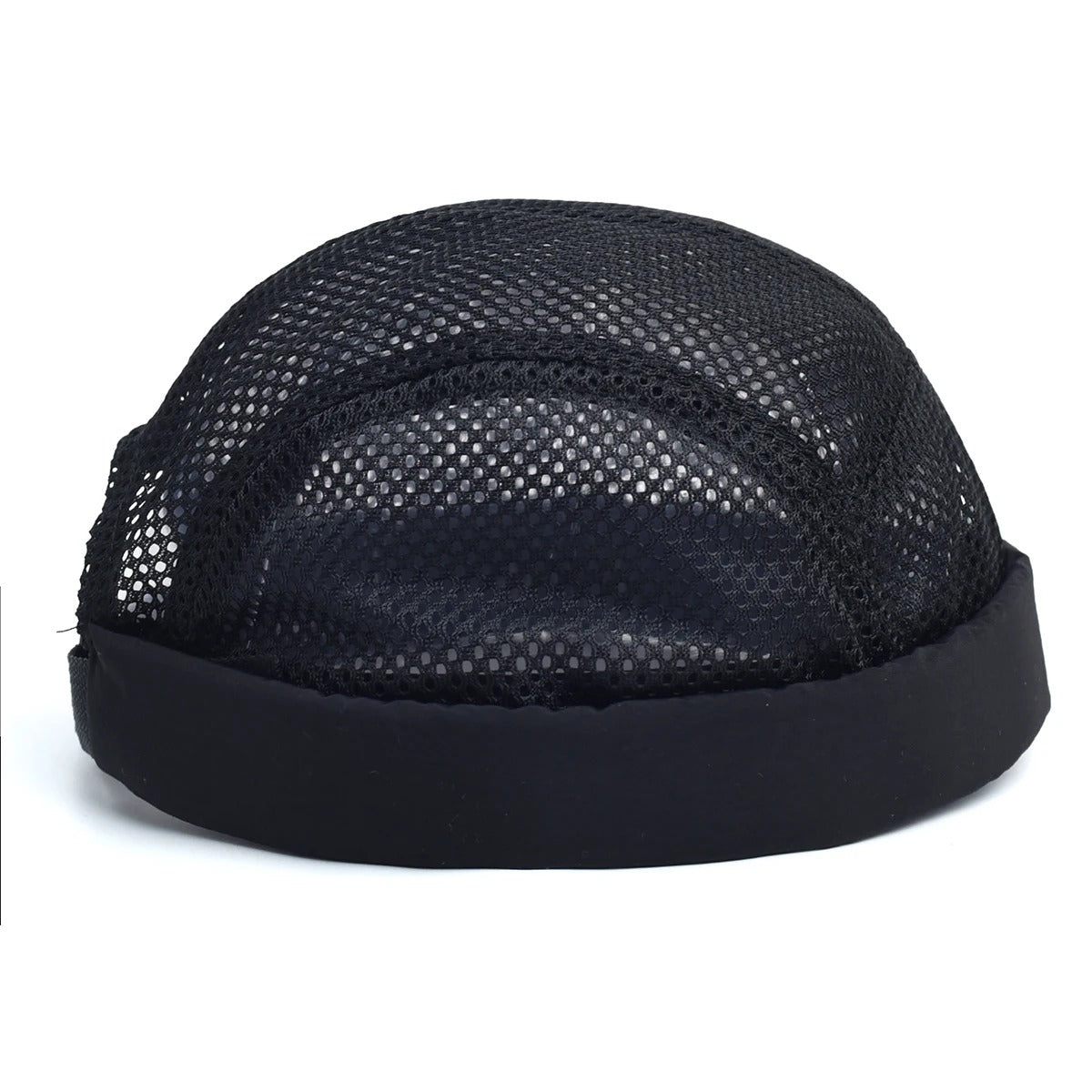 Men's Brimless Docker Hat Summer Breathable Mesh Net Beanie Cap Rolled Cuff Harbour Hats Sailor Fisherman Landlord Hat