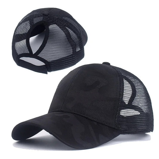 Women's Ponytail Baseball Caps Spring Summer Cotton Mesh Sun Hat Running Snapback Hat Female Adjustable Girl Outdoor Visor Hats