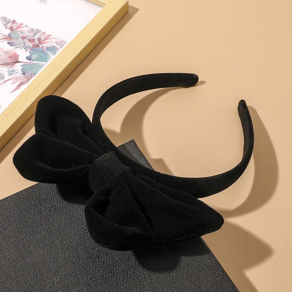 Velvet Big Bow Hair Bands for Girls Snow White Headbands for Kids Cute Bezel Female Hoops Head Wear Hair Accessories for Women