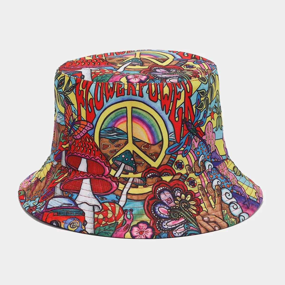 Summer Sun Protection Bucket Hat for Men Women Panama Cap Print Hip Hop Gorros Fishing Fisherman Hat Double Side Wear Fashion
