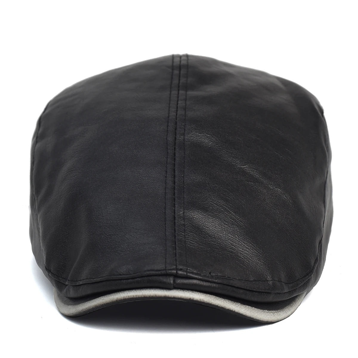 New Men Women Berets Faux Leather British Vintage Flat Cap Male Solid Black Red Navy Brown Newsboy Caps Adjustable Driver Hats